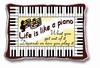 Life is like a Piano Tapestry Cotton Woven Pillow