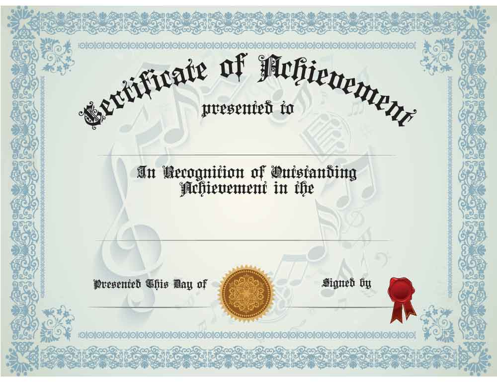 Buy Generic Music Achievement Certificate | Awards ...