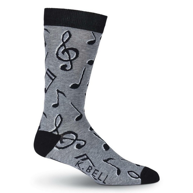 Mens Music Notes Crew Socks