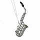 Silver Alto Saxophone Christmas Ornament