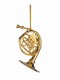 Gold French Horn Christmas Ornament