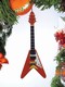 Red Electric V-Guitar Christmas Ornament