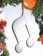 Double 8th Note Metal Christmas Ornament